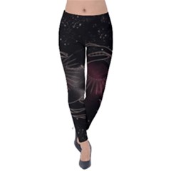 Universal Balance Moon Abstract Star Sun Universe Velvet Leggings