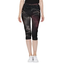 Universal Balance Moon Abstract Star Sun Universe Inside Out Lightweight Velour Capri Leggings 