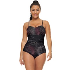 Universal Balance Moon Abstract Star Sun Universe Retro Full Coverage Swimsuit by Modalart