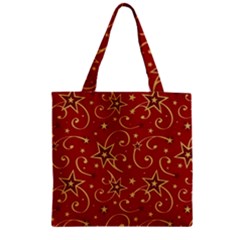 Christmas Texture Pattern Red Craciun Zipper Grocery Tote Bag