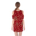 Christmas Texture Pattern Red Craciun Shoulder Cutout One Piece Dress View2