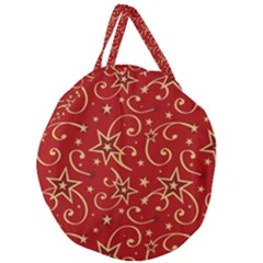 Christmas Texture Pattern Red Craciun Giant Round Zipper Tote