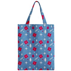 Christmas  Xmas Pattern Vector With Gifts And Pine Tree Icons Zipper Classic Tote Bag