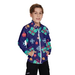 Christmas Texture New Year Background Trees Retro Pattern Kids  Windbreaker