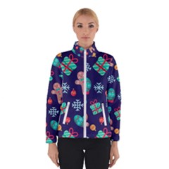 Christmas Texture New Year Background Trees Retro Pattern Women s Bomber Jacket