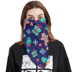 Christmas Texture New Year Background Trees Retro Pattern Face Covering Bandana (Triangle)