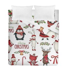 Christmas Characters Pattern Duvet Cover Double Side (full/ Double Size)