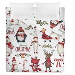 Christmas Characters Pattern Duvet Cover Double Side (queen Size)