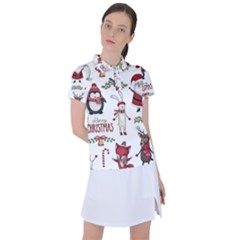 Christmas Characters Pattern Women s Polo T-shirt