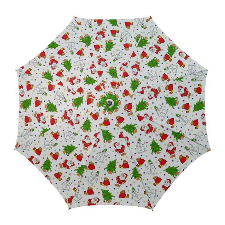 Christmas Santa Pattern Tree Golf Umbrellas