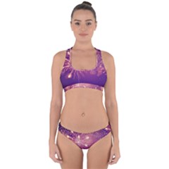 Fireworks On A Purple With Fireworks New Year Christmas Pattern Cross Back Hipster Bikini Set