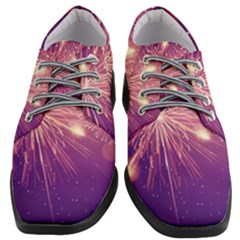 Fireworks On A Purple With Fireworks New Year Christmas Pattern Women Heeled Oxford Shoes by Sarkoni