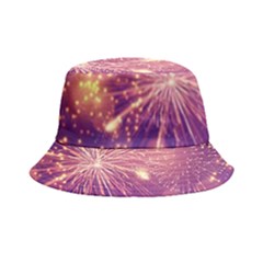 Fireworks On A Purple With Fireworks New Year Christmas Pattern Bucket Hat by Sarkoni