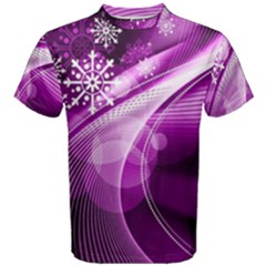 Purple Abstract Merry Christmas Xmas Pattern Men s Cotton T-shirt