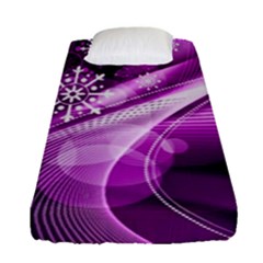 Purple Abstract Merry Christmas Xmas Pattern Fitted Sheet (single Size)