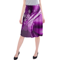 Purple Abstract Merry Christmas Xmas Pattern Midi Beach Skirt