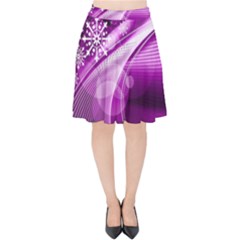 Purple Abstract Merry Christmas Xmas Pattern Velvet High Waist Skirt