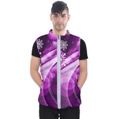 Purple Abstract Merry Christmas Xmas Pattern Men s Puffer Vest by Sarkoni
