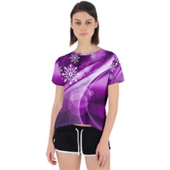 Purple Abstract Merry Christmas Xmas Pattern Open Back Sport T-shirt