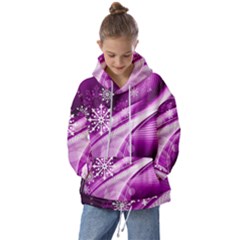 Purple Abstract Merry Christmas Xmas Pattern Kids  Oversized Hoodie by Sarkoni