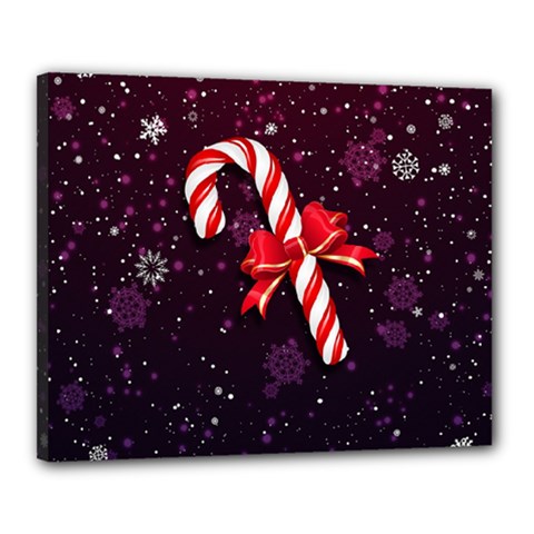 Christmas Lollipop Bowknot Celebrations Canvas 20  X 16  (stretched)