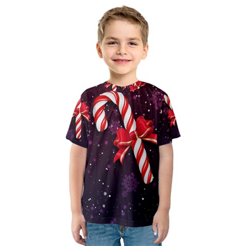 Christmas Lollipop Bowknot Celebrations Kids  Sport Mesh T-shirt by Sarkoni