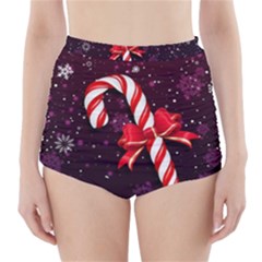 Christmas Lollipop Bowknot Celebrations High-waisted Bikini Bottoms