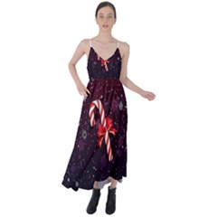 Christmas Lollipop Bowknot Celebrations Tie Back Maxi Dress by Sarkoni