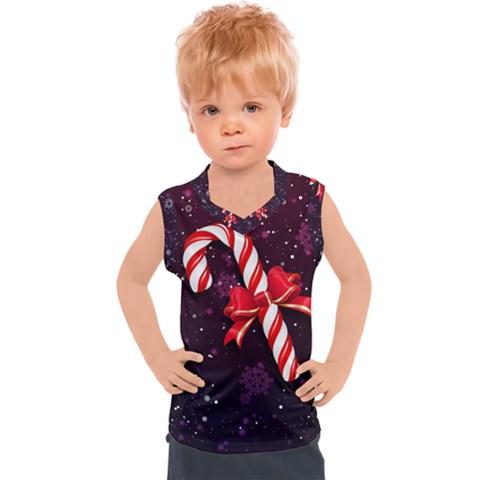 Christmas Lollipop Bowknot Celebrations Kids  Sport Tank Top by Sarkoni