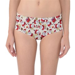 Christmas  Santa Claus Patterns Mid-waist Bikini Bottoms