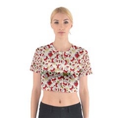 Christmas  Santa Claus Patterns Cotton Crop Top