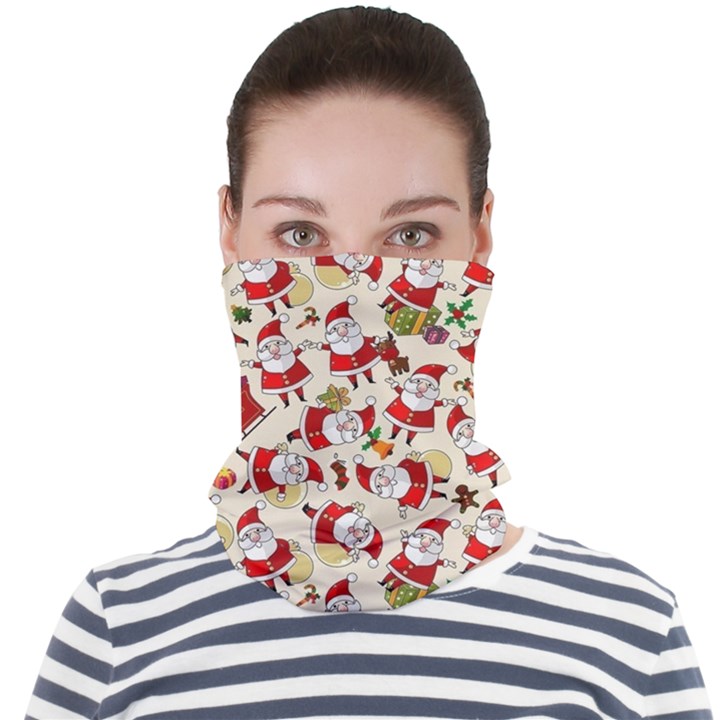 Christmas  Santa Claus Patterns Face Seamless Bandana (Adult)