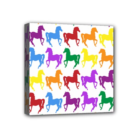 Colorful Horse Background Wallpaper Mini Canvas 4  x 4  (Stretched)