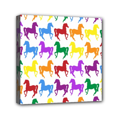 Colorful Horse Background Wallpaper Mini Canvas 6  x 6  (Stretched)