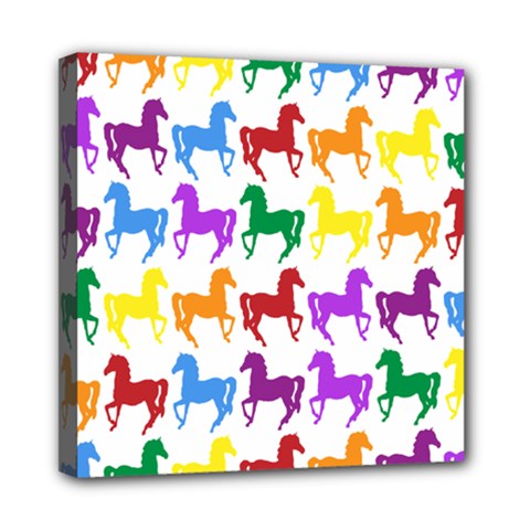 Colorful Horse Background Wallpaper Mini Canvas 8  x 8  (Stretched)