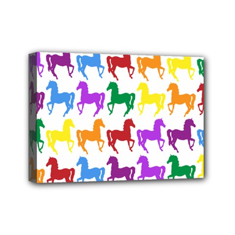 Colorful Horse Background Wallpaper Mini Canvas 7  x 5  (Stretched)