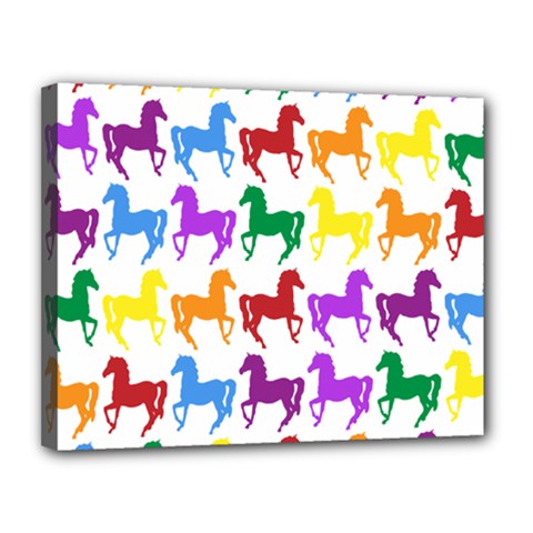 Colorful Horse Background Wallpaper Canvas 14  x 11  (Stretched)