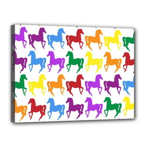 Colorful Horse Background Wallpaper Canvas 16  x 12  (Stretched)