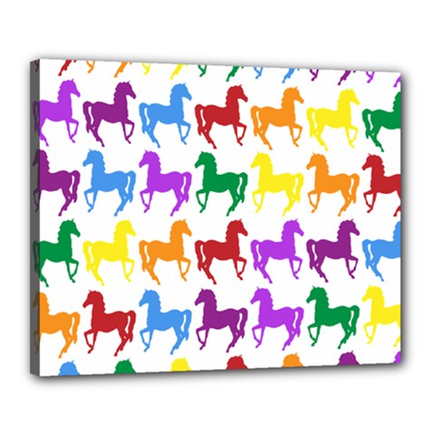 Colorful Horse Background Wallpaper Canvas 20  x 16  (Stretched)