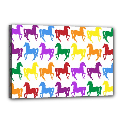 Colorful Horse Background Wallpaper Canvas 18  x 12  (Stretched)
