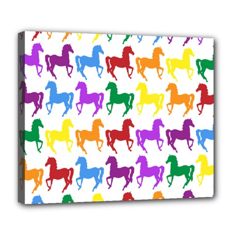 Colorful Horse Background Wallpaper Deluxe Canvas 24  x 20  (Stretched)