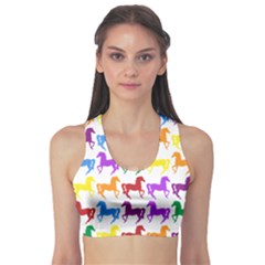 Colorful Horse Background Wallpaper Fitness Sports Bra