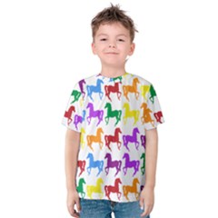 Colorful Horse Background Wallpaper Kids  Cotton T-Shirt