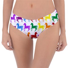 Colorful Horse Background Wallpaper Reversible Classic Bikini Bottoms