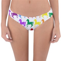 Colorful Horse Background Wallpaper Reversible Hipster Bikini Bottoms