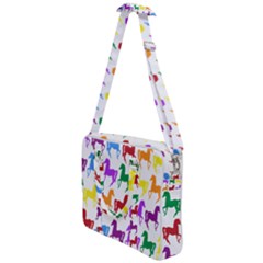Colorful Horse Background Wallpaper Cross Body Office Bag