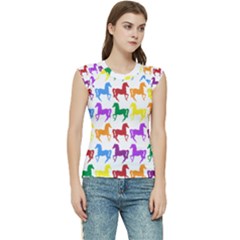 Colorful Horse Background Wallpaper Women s Raglan Cap Sleeve T-Shirt