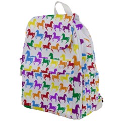 Colorful Horse Background Wallpaper Top Flap Backpack