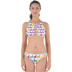 Colorful Horse Background Wallpaper Perfectly Cut Out Bikini Set