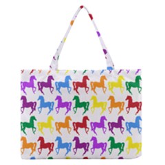 Colorful Horse Background Wallpaper Zipper Medium Tote Bag